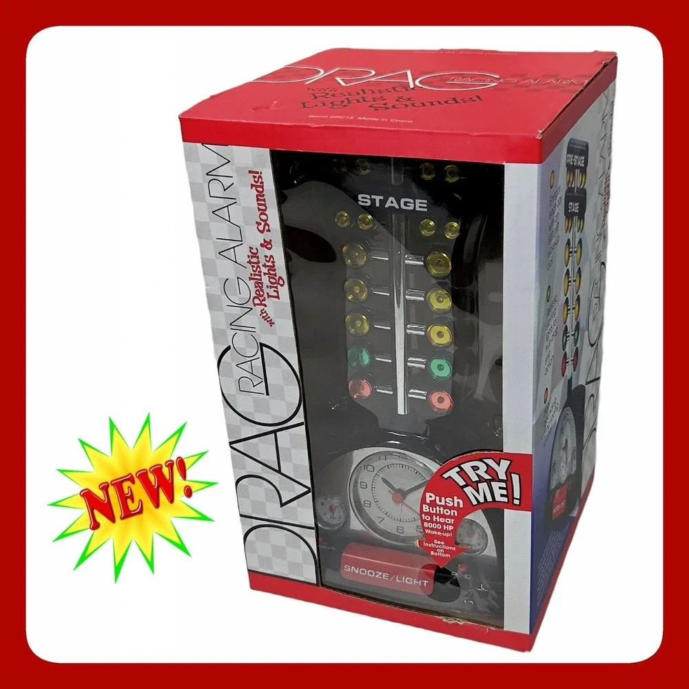 Mark Feldstein Drag Racing Christmas Tree Alarm Clock New Boxed Sound Lighted